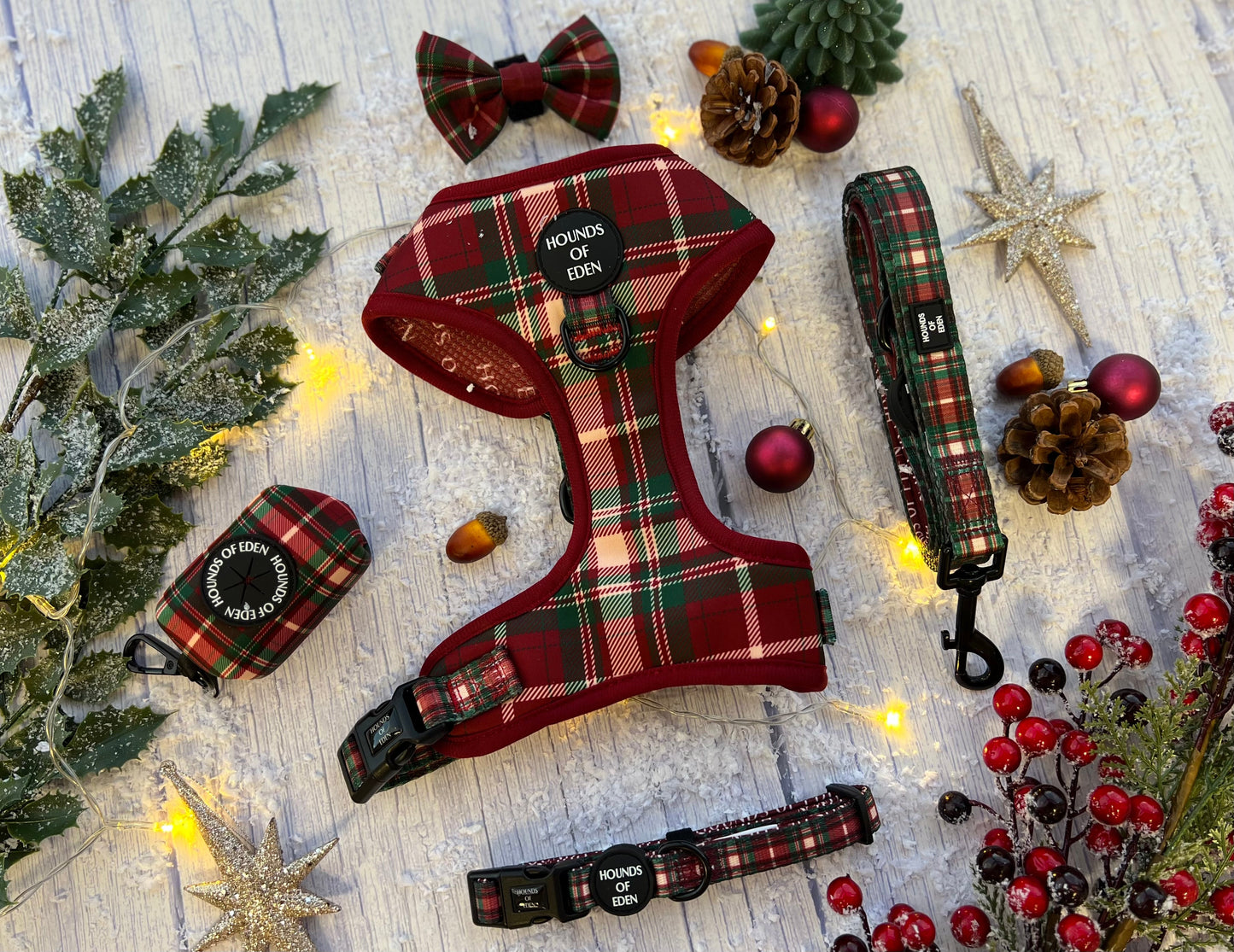 Tartan Me Up - Red & Cream Tartan Design Dog Bow Tie