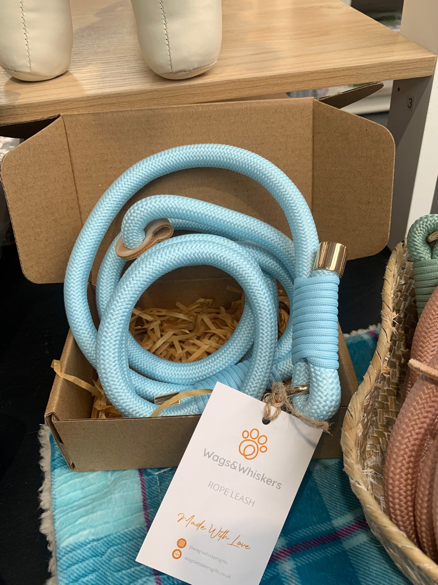 Baby Blue Rope Leash Flexible and Lightweight