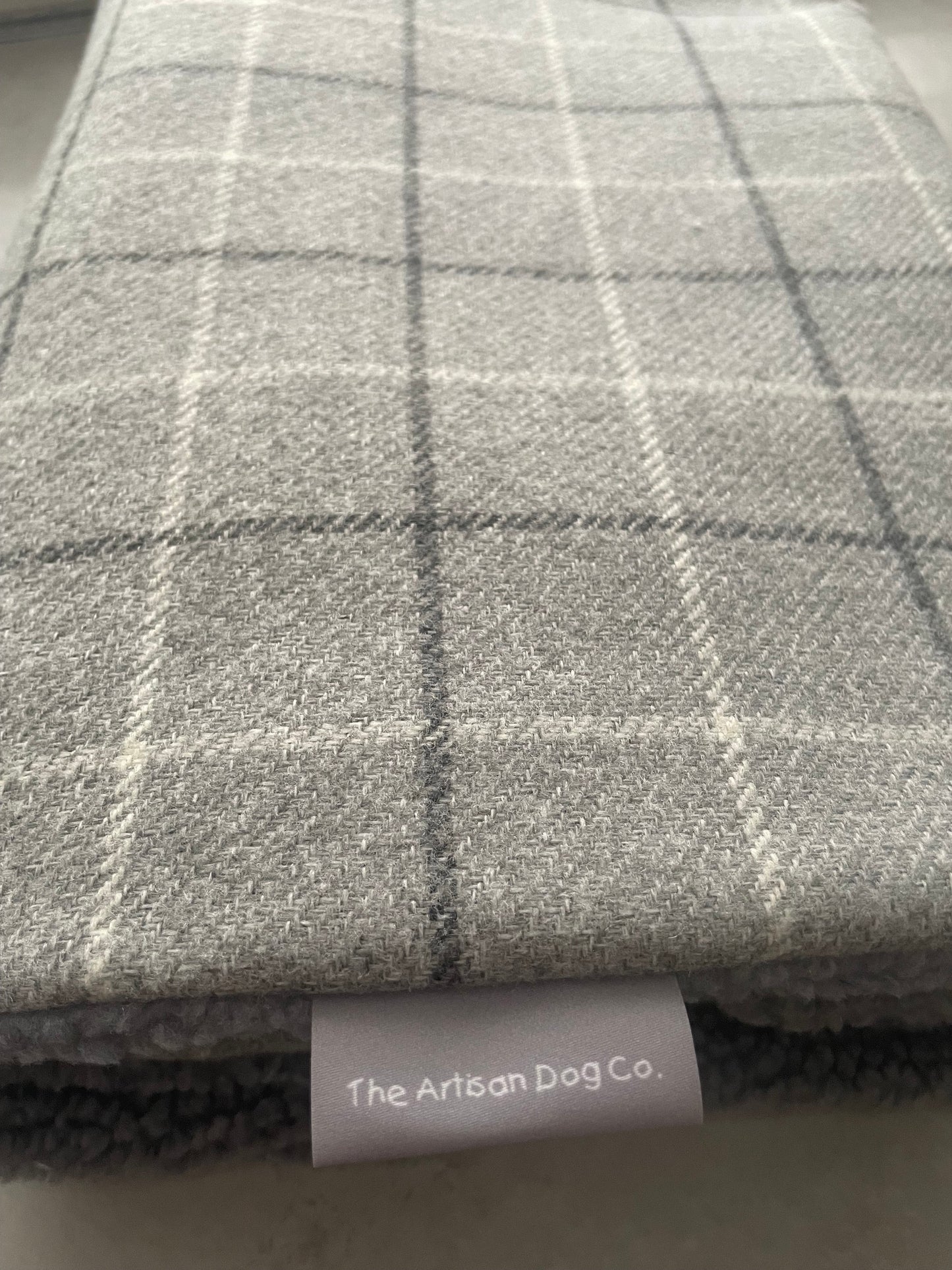 Luxury Handcrafted Harris Grey Check Dog/pet Blanket