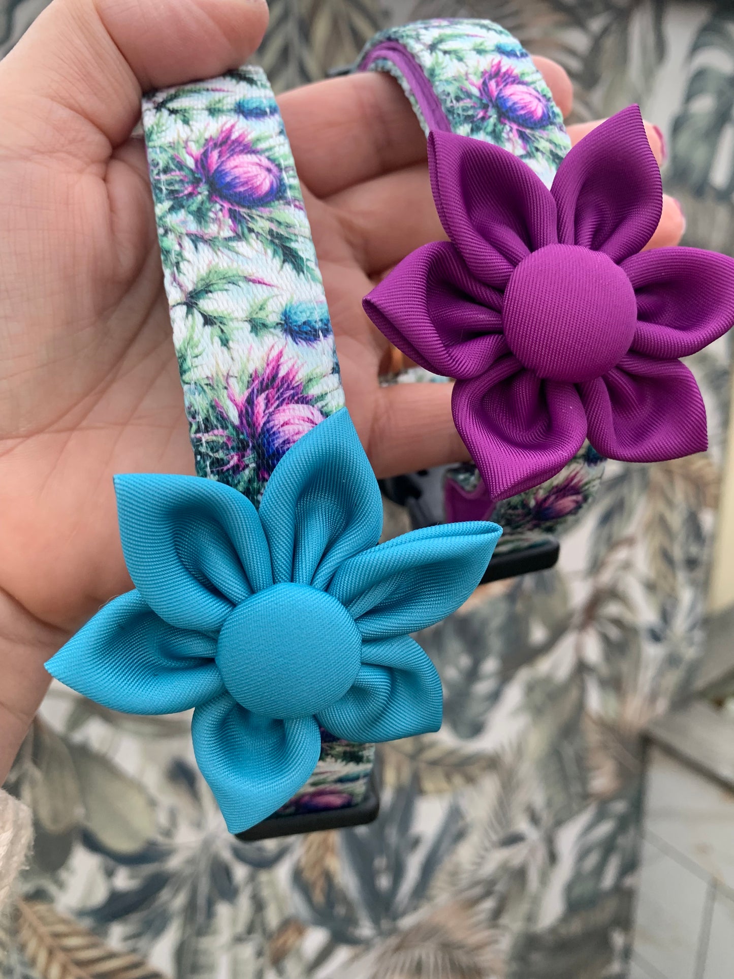 Magenta Flower Collar Accessory