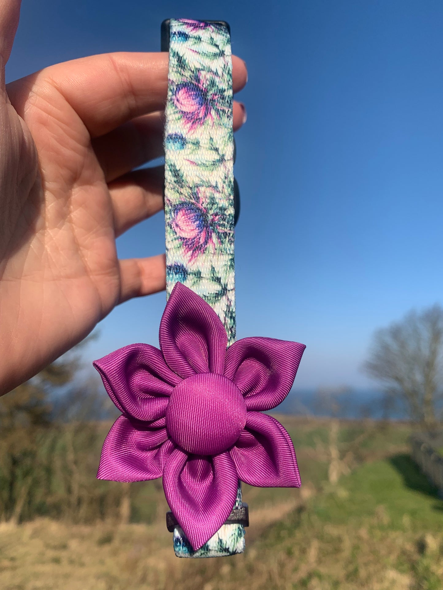 Magenta Flower Collar Accessory