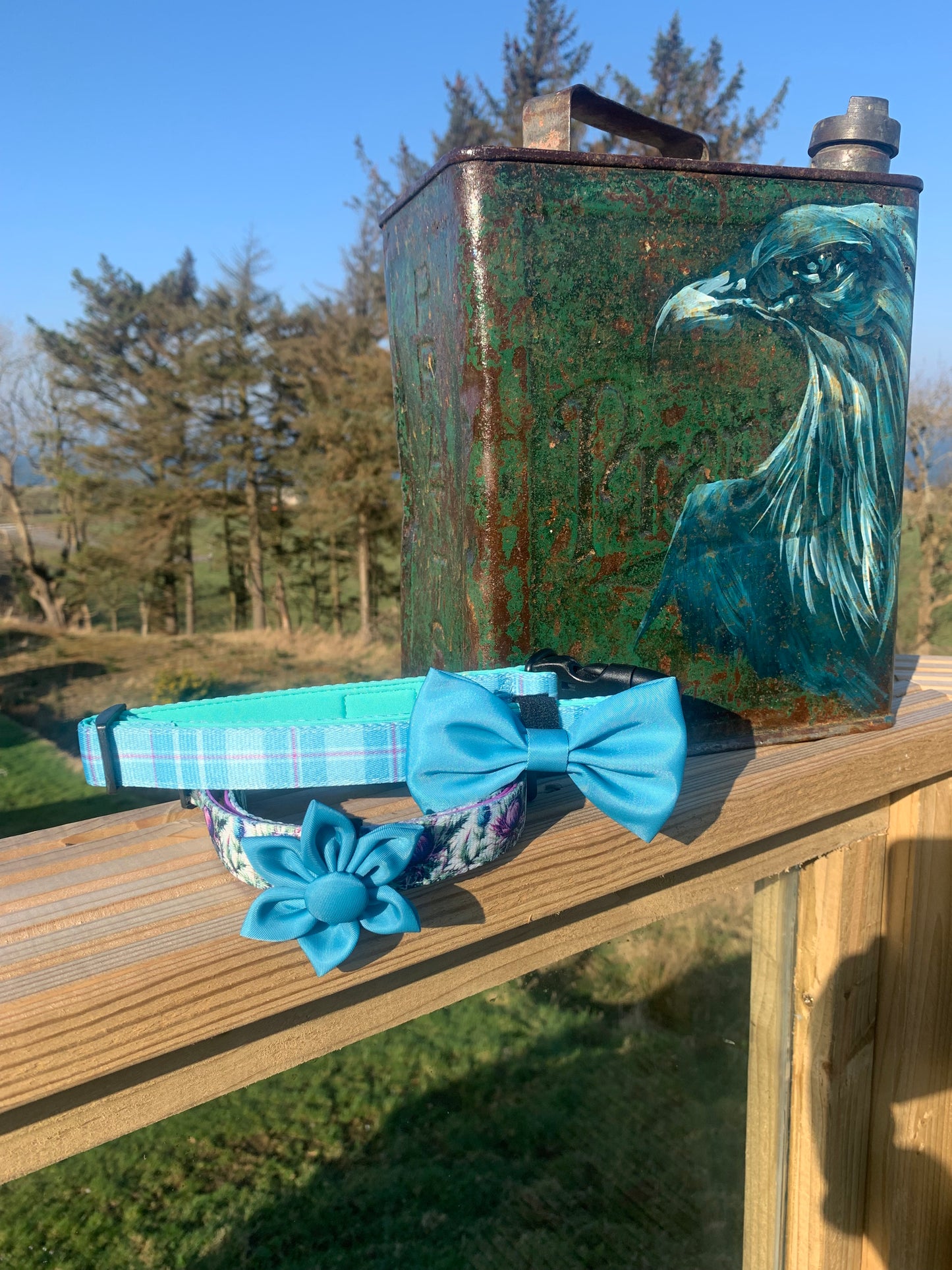 Turquoise Flower Collar Accessory
