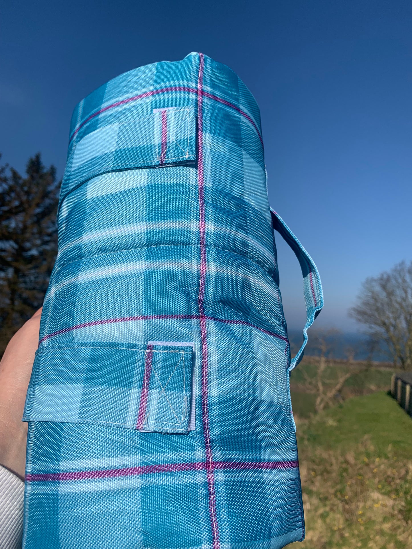 Turquoise Tartan Travel and Settle Mat