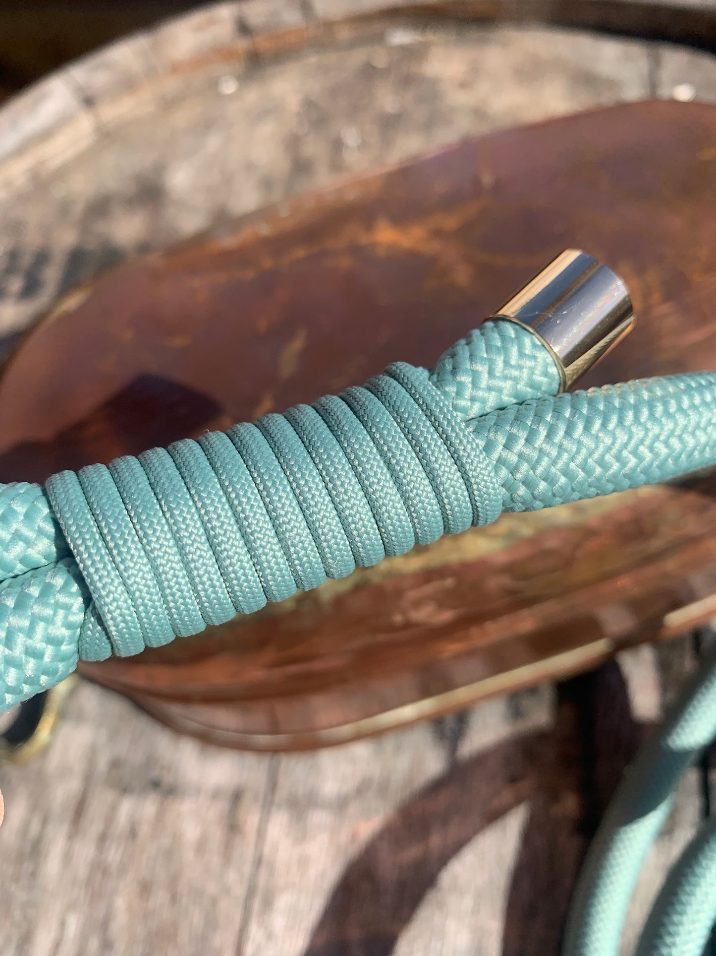 Lovely sage green rope pet leash