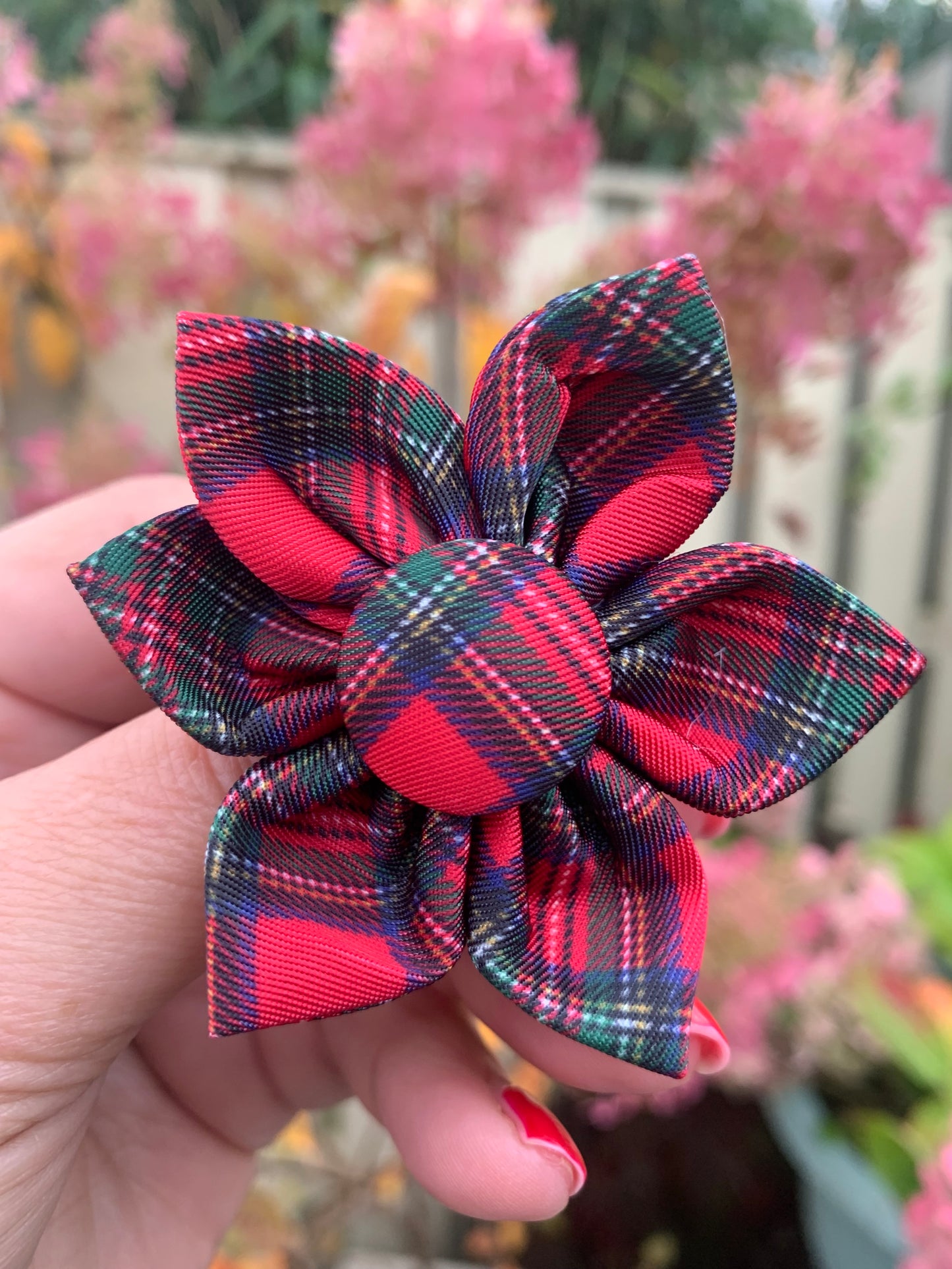 Royal Stewart Tartan Flower Collar Accessory
