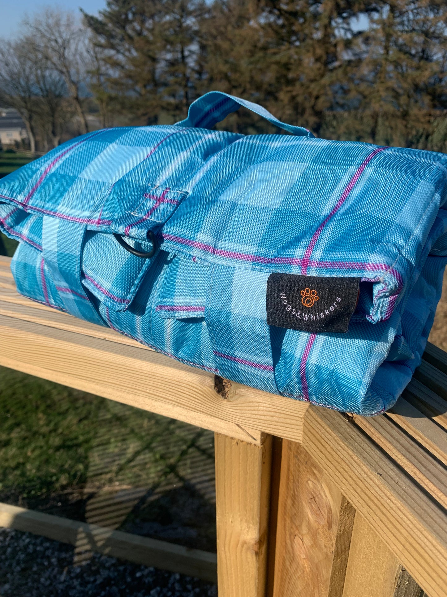 Turquoise Tartan Travel and Settle Mat