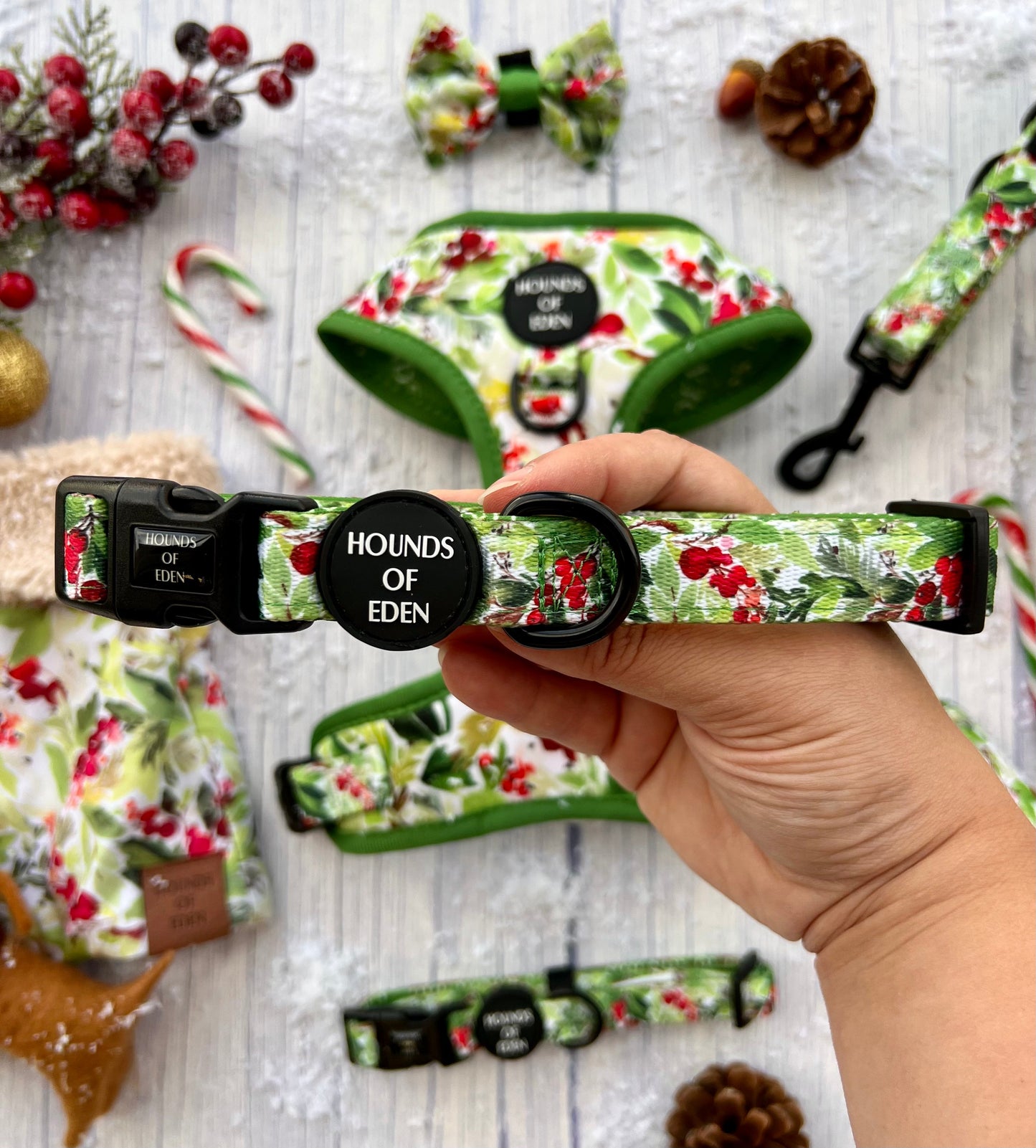 Winter Spruce & Berries Collar