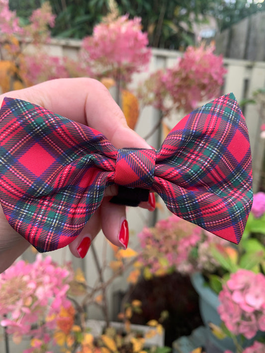 Royal Stewart Tartan Bow Collar Accessory