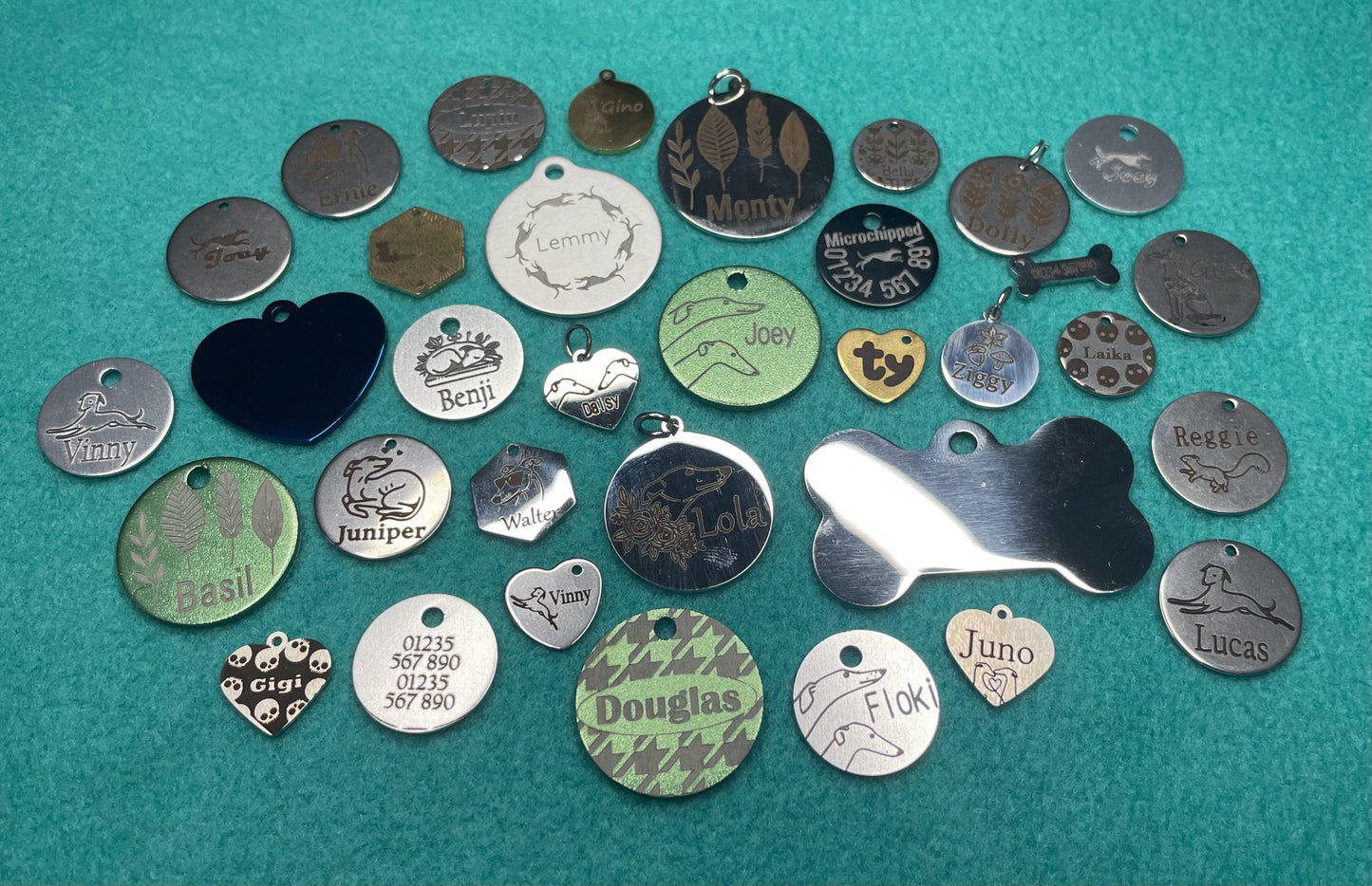 Engraved Dog Tags - Hexagonal