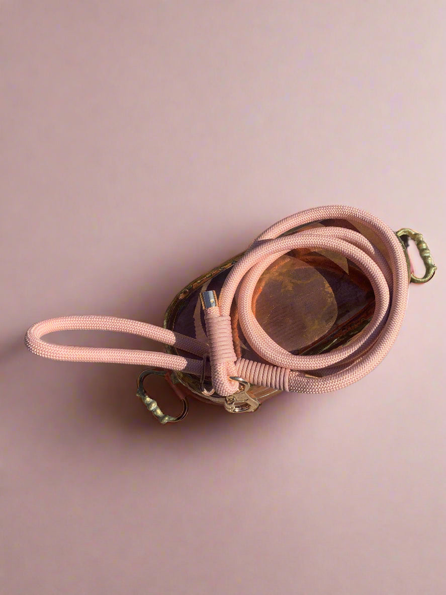 Blush pink rope dog lead 