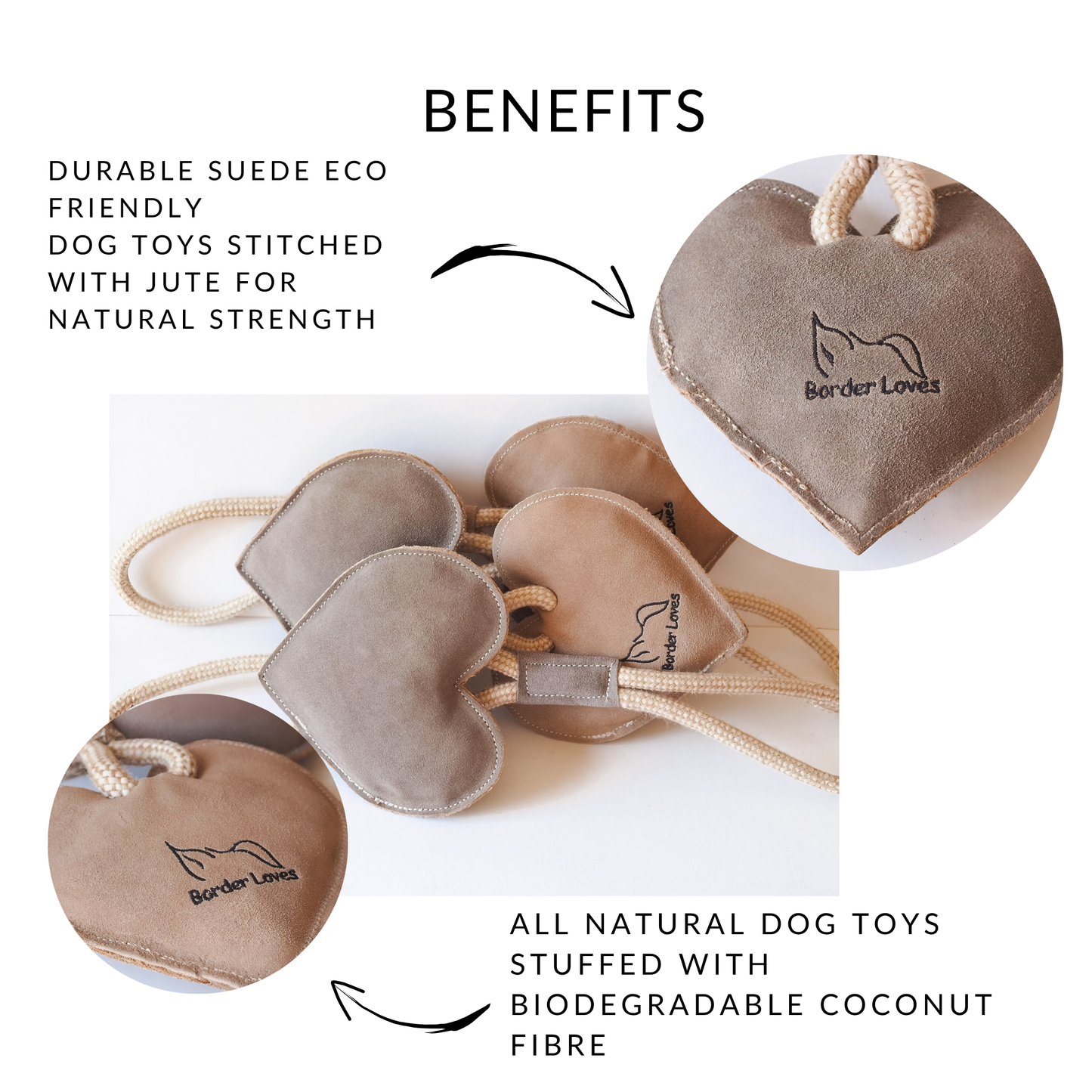 All Natural Heart on a Rope Eco Dog Toy