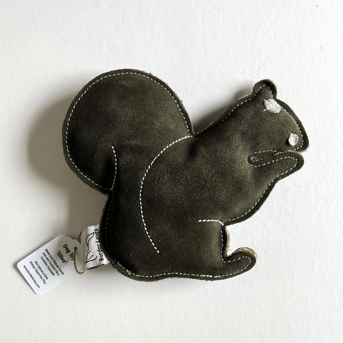 Squeaky Suede Squirrel ‘Olive’