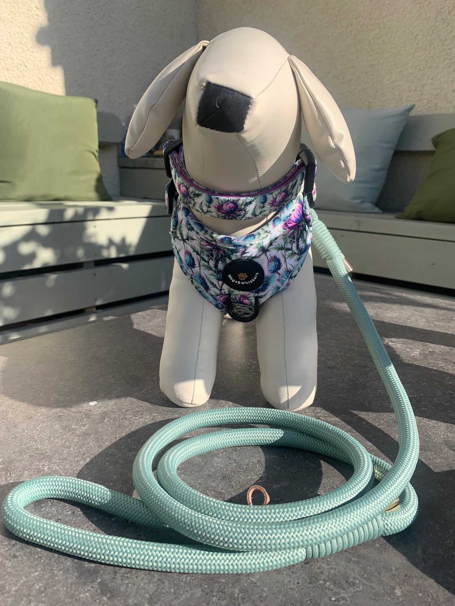 Sage Green Rope Dog Leash Flexible and Lightweight