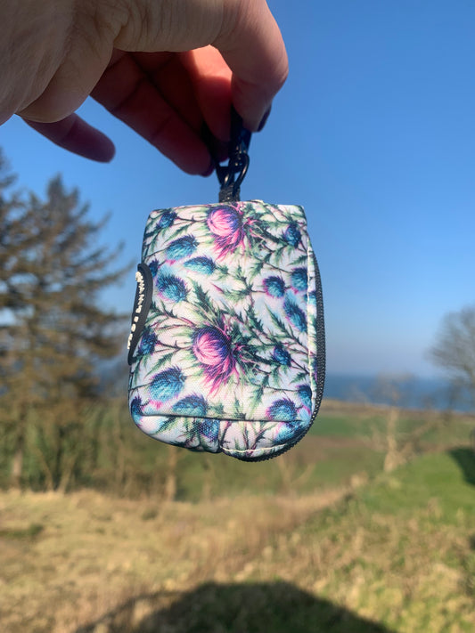 Lovely poo bag holder in Scottish thistle pattern