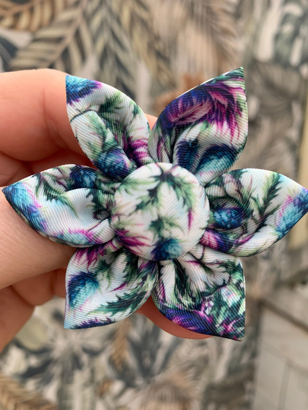 Flower pet collar accessory Bonnie Thistle 