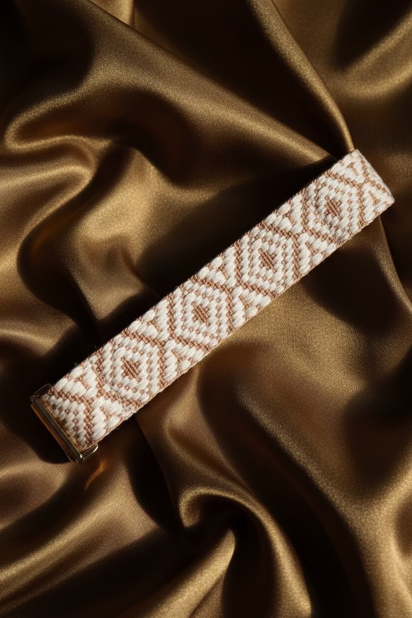Cream Jacquard Collar & Multiway Leash Set
