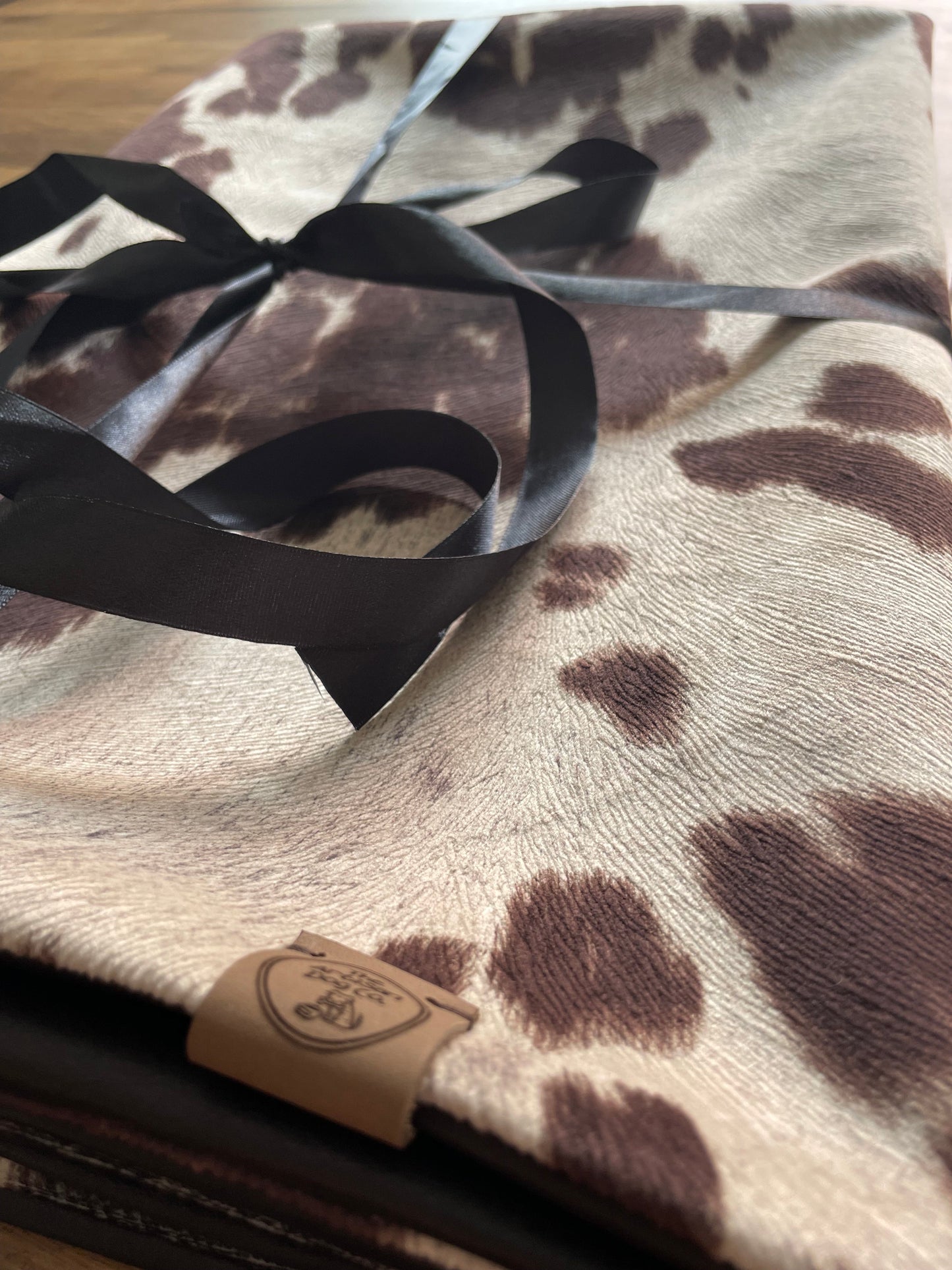 Luxury Handcrafted Faux Cow Hide Dog/Pet Blanket/Sofa Protector