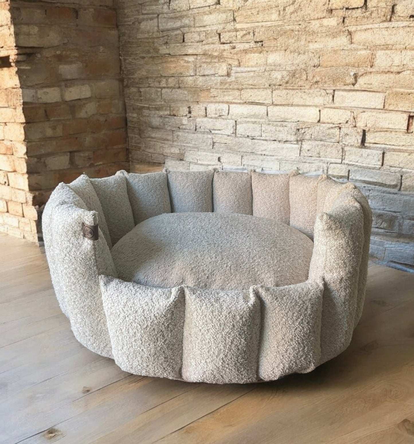 Luxury Handmade Boucle Pocket Sided Dog/cat/pet Bed with removable cushion