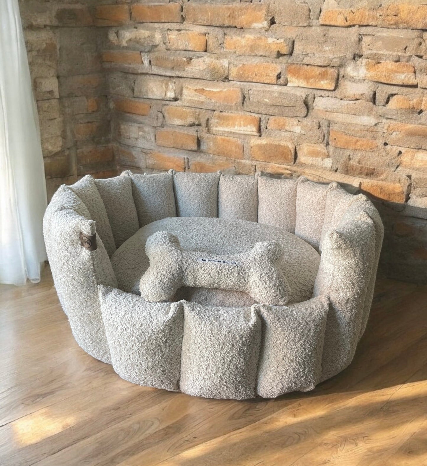 Luxury Handmade Boucle Pocket Sided Dog/cat/pet Bed with removable cushion