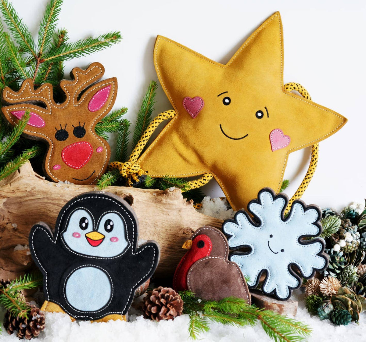 Christmas Flakey the Snowflake shaped Eco Dog Toy